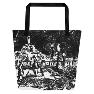 Forsyth Park Savannah GA All-Over Print Large Tote Bag - Picture 1 of 7