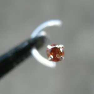 2.0mm 100% REAL NATURAL RED DIAMOND NOSE SCREW, w/CERTIFICATE OF AUTHENTICITY - Picture 1 of 8