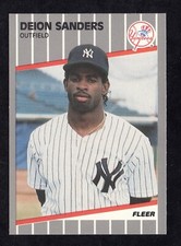 DEION SANDERS 1989 FLEER UPDATED ROOKIE # U-53  NY YANKEES  BASEBALL UD CARD OC