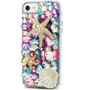 Rose Glitter Sparkle Bling Rhinestone Gems Diamonds Clear Back Phone Case Cover - Picture 1 of 15