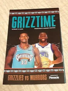 JAN. 12 2020 Memphis Grizzlies vs WARRIORS Program Poster GRIZZTIME Jackson - Picture 1 of 4