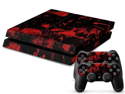 Sony PS4 PLAYSTATION 4 Skin Design Sticker Protector Set - Black Blood Motif - Image 1 of 2