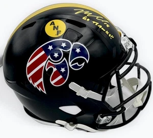 MICAH HYDE SIGNED STARS & STRIPES IOWA HAWKEYES FULL SIZE REP HELMET BAS K67 - Picture 1 of 3