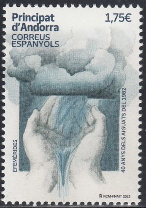 Sello Andorra 2022 Edifil 535 ** Efemérides 40 Aniversario de los Aiguats 1982 Foto 1 de 1