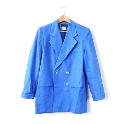 Vestido Blazer Mujer Lino 6 S Azul Doble Pecho Claro Cóctel HERMAN SPIRIT Foto 1 de 4