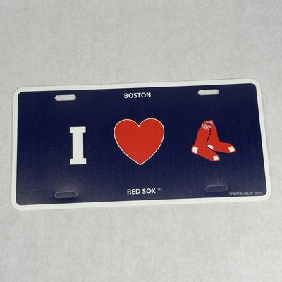 Boston Red Sox Styrene License Plate I Love (Heart) MLB Licensed Baseball - Image 1 of 4