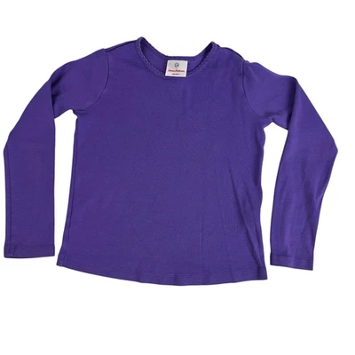 Top Hanna Andersson manga larga púrpura cuello redondo talla 130/8 Foto 1 de 4