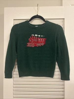 Suéter verde navideño con tren talla 6/7 para niños Foto 1 de 4