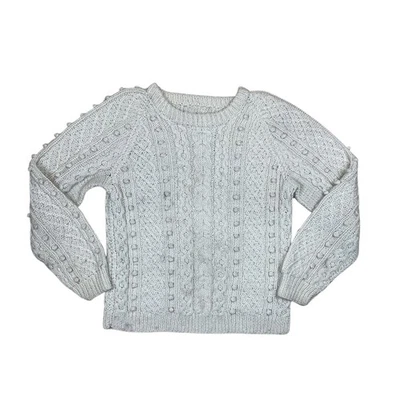 VINTAGE Wool Aran Jumper S Traditional Arran Chunky Cable Knit Fisherman Sweater - Image 1 of 4