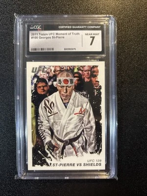 UFC Topps 2011 Moment of Truth Georges St Pierre Fight Variation SSP CGC 7 - Image 1 of 2