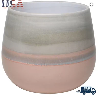 Maceta de cerámica de 10 pulgadas con orificios de drenaje para plantas de interior y exterior Foto 1 de 4