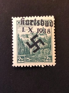 GERMANY (KARLSBAD) WWII-GERMAN OCC. Local ovpt 2 Kc. blk MNH /s1 #a25 - Picture 1 of 2