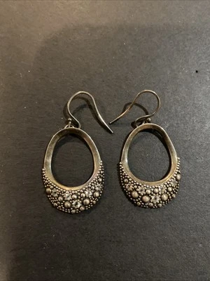 Michael Dawkins Sterling Starry Night .34tcw White Topaz Textured Drop Earrings - Image 1 of 4