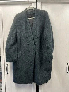 Zara Forest Green Alpaca Wool Pea Coat Size XL Fit Size 16 Festive Colour - Picture 1 of 15