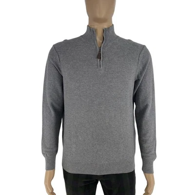 The Savile Row Company Hombre Gris Cremallera Cuello Algodón Suéter Talla M - Imagen 1 de 4