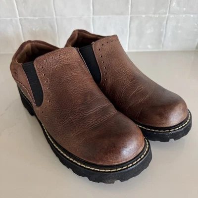 Ariat Leather Slip on Lug Sole Oxford Shoes Brown Women's 10 Western Cushion - Image 1 of 4