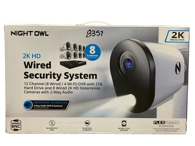 Night Owl Security System 2TB DVR Hard Drive 12 Channel 2k 8 Camera 2 Way Audio - Image 1 of 4