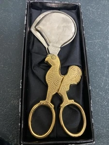 Strachan Gold-Tone Rooster Egg-Cutter with Box 14cm - Picture 1 of 7