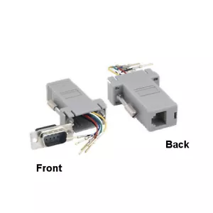 10PCS DB9 Male to RJ-12(6P6C) Female Modular Adapter Converter Serial Connection - Picture 1 of 1