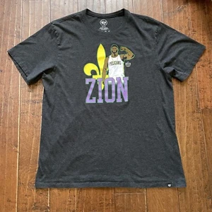 New Orleans Pelicans Zion Williamson Mardi Gras NOLA T-Shirt Tee '47 XXL 2XL EUC - Picture 1 of 7