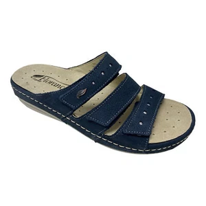 SCARPE CIABATTE SANDALI DONNA ROBERT 37608 2 PELLE BLU ORIGINALE PE 2023 - Picture 1 of 6