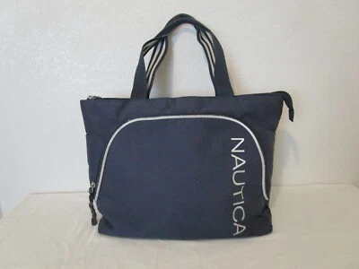 Nautica синий белый отделки сумка с короткими ручками путешествий ручная кладь багажа сумка молнии застежки холст - Изображение 1 из 4