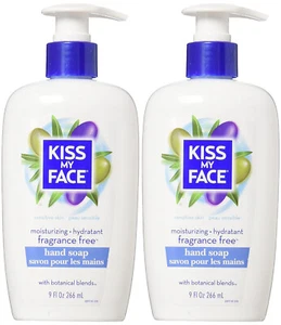 Kiss My Face, Hand Soap, Fragrance Free, 9 fl oz (266 ml) - 2 Pack - Picture 1 of 2