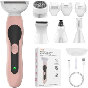 5 IN 1 Cordless Electric Women Shaver Hair Arm Bikini Remover Lady Razor Trimmer - Picture 1 of 20