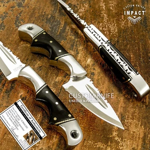 IMPACT CUTLERY RARE CUSTOM FULL TANG SKINNING KNIFE BULL HORN - Picture 1 of 9