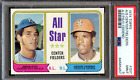 1974 Topps #337 All Star Center Fielders PSA 9 Amos Otis Cesar Geronimo 5457