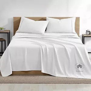Queen Size Bed Sheets 600 Thread Count Egyptian Cotton 15 Inch Deep Pocket Fit - Picture 1 of 7