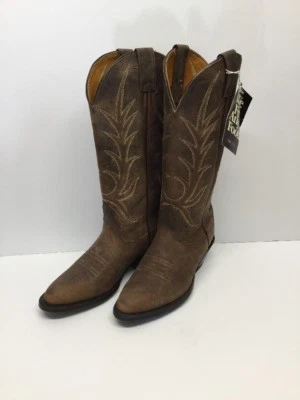 NWT Nocona Vintage Brown Tall Women Tall Cowboy Boots size 4.5C Made in USA - Image 1 of 4