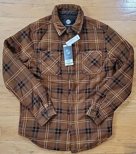 Weatherproof Shacket Mens Size Small Color Plaid Brown/Blue - Picture 1 of 13