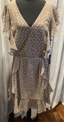 Tommy Hilfiger Preppy Career Polka Dot Tiered Flared Ruffle Women's Dress Sz 20W - Image 1 of 4