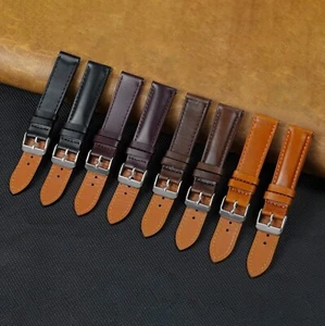 18mm 20mm 22mm Leather Watch Band Men Real Watch Strap Quick Release Handmade - Picture 1 of 55
