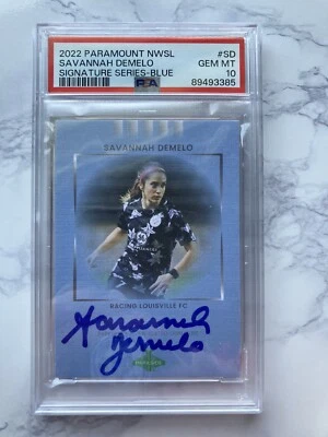 Savannah DeMelo 2022 Parkside Paramount NWSL Signature Auto Blue #36/50 PSA 10 - Image 1 of 2