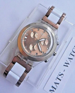 Swatch+Diaphane Chrono+SVCK4047AG Full Blooded Caramel + New / - Picture 1 of 1