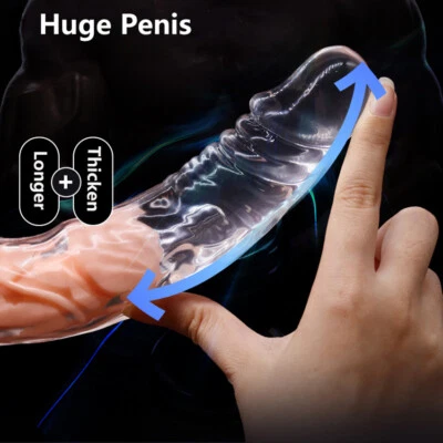 MAN Condom Sheath Bigger Penis Extender Enlarger Girth-Enhancer Realistic Sleeve - Image 1 of 4