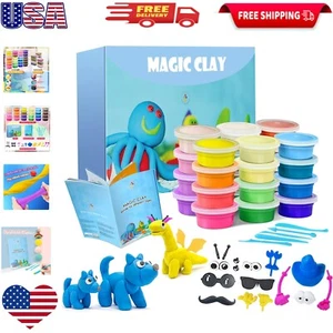 Complete Kids Art Modeling Clay Set - 24 Colors & Accessories for Creative Play - Picture 1 of 8