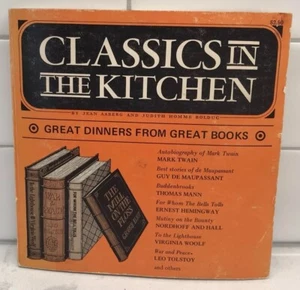 Vintage 1960s Literature Cookbook Classics in Kitchen Twain Hemingway Tolstoy + - Picture 1 of 13