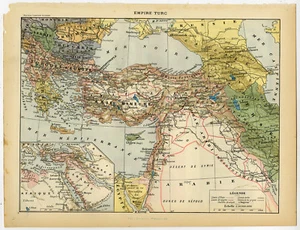 Antique Map-Print-TURKEY-ASIA MINOR-MILITARY-WEAPON-FLAG-Larousse-1897 - Picture 1 of 2