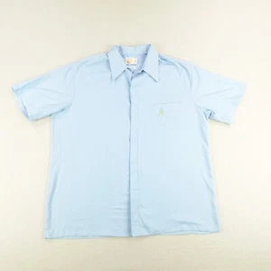Vintage Iolani Shirt Mens XL Light Blue Hawaiian Button Camp Aloha Lounge 70s - Picture 1 of 11