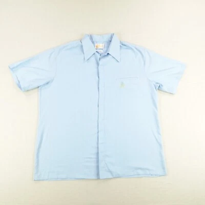 Vintage Iolani Shirt Mens XL Light Blue Hawaiian Button Camp Aloha Lounge 70s - Image 1 of 4