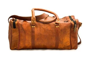 Tasche Seesack Leder Fitnessstudio Reise Männer Gepäck Vintage Schulter Übern... - Bild 1 von 4