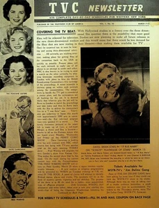 TVC Newsletter March 7 1953 Fontane Sisters Fred Waring David Brian - Imagen 1 de 3