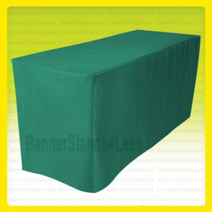 6' Fitted Tablecloth Table Throw Cover Wedding Banquet Event Polyester - Green - Picture 1 of 1
