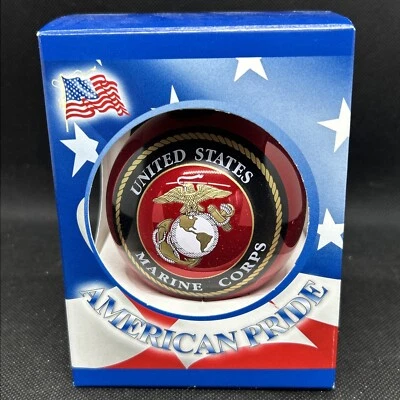 CHRISTMAS BY KREBS AMERICAN PRIDE UNITED STATES MARINE CORPS CHRISTMAS RED GLASS BALL ORNAMENT