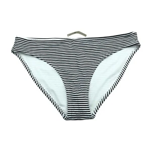 Aerie Womens Bikini Bottom Brief Striped Black White L - Picture 1 of 3