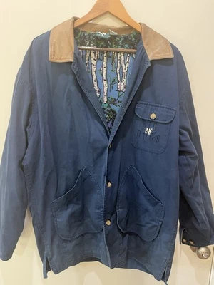 VTG 90s Big Dogs Y2K Men's Small Barn Jacket Blue Canvas Birch Dog Lined, Rare! - Image 1 of 4