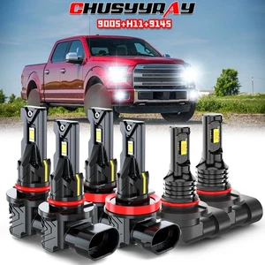For Ford F150 2015-2022 LED Headlights Hi&Low Beam+Fog Light Bulbs 9005 H11 9145 - Picture 1 of 17